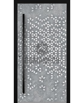 LIM Squares - front aluminium door with squares texture of milled metal