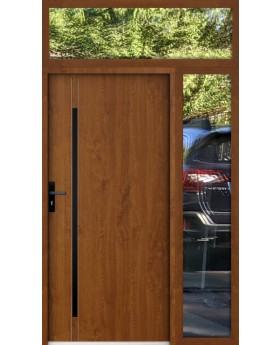 configuration personnalisée - Porte STA avec panneaux latéraux droit et supérieur (vue de l’extérieur)