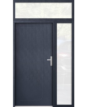 configuration personnalisée - Porte STA avec panneaux latéraux droit et supérieur (vue de l’extérieur)
