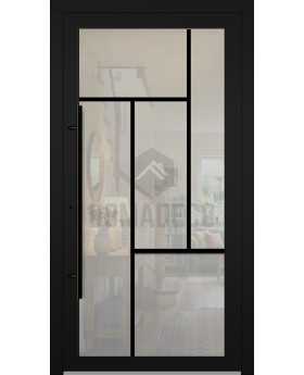 LIM MN1 - porte d'entrée en aluminium entièrement vitrée avec croisillons