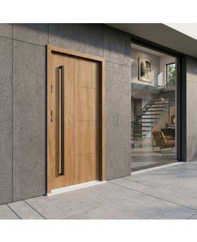 Porte d'entrée en acier résistant aux intempéries « Turners Oak »