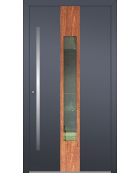 LIM V08 - porte d'entrée en aluminium avec pierre naturelle