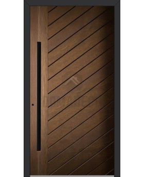 LIM V11 - porte d'entrée en aluminium avec finition bois sublimée