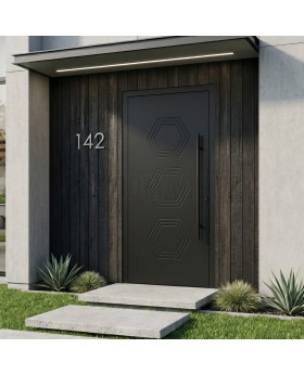  Porte d'entrée moderne en aluminium noir