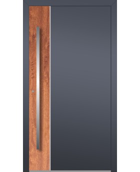 LIM V22 - porte d'entrée en aluminium avec pierre naturelle