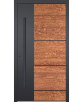LIM v36 - porte d'entrée en aluminium avec pierre naturelle