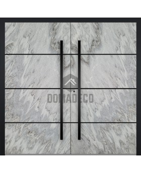 LIM V42 double - porte d'entrée double en aluminium recouverte d'une texture en pierre de roche blanche