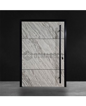 PIVOT V42 - pivot de porte d'entrée en aluminium avec texture pierre blanche