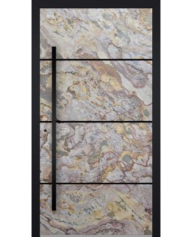 LIM V46 - porte d'entrée en aluminium avec placage en pierre de sable