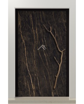 PIVOT V54 - porte pivotante en aluminium recouverte de quartz fritté Noir Desir