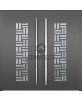 LIM VFL2 double - porte d'entrée double en aluminium avec verre décoratif