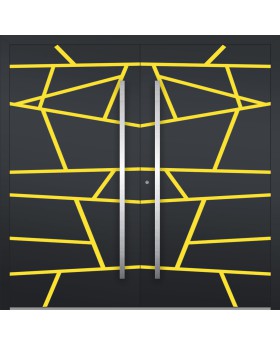 LIM W360 double - porte double en aluminium massif avec rayures