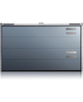WIS E1D2 - porte de garage sectionnelle avec élément décoratif argenté