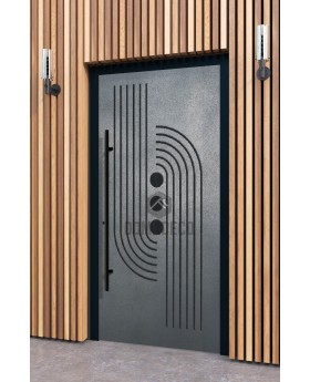 LIM M13 - porte en aluminium avec texture grise en métal fraisé