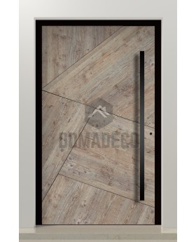 PIVOT WOODLINE 3 - porte pivotante recouverte d'imitation bois sapin platine
