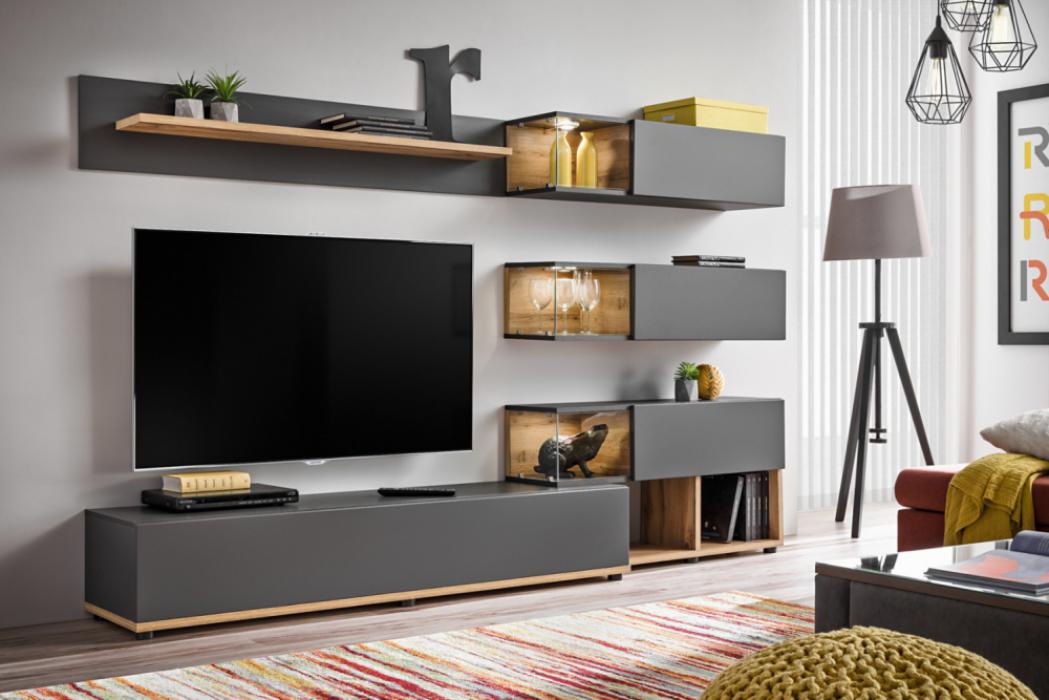 Simi - anthracite meuble tv led