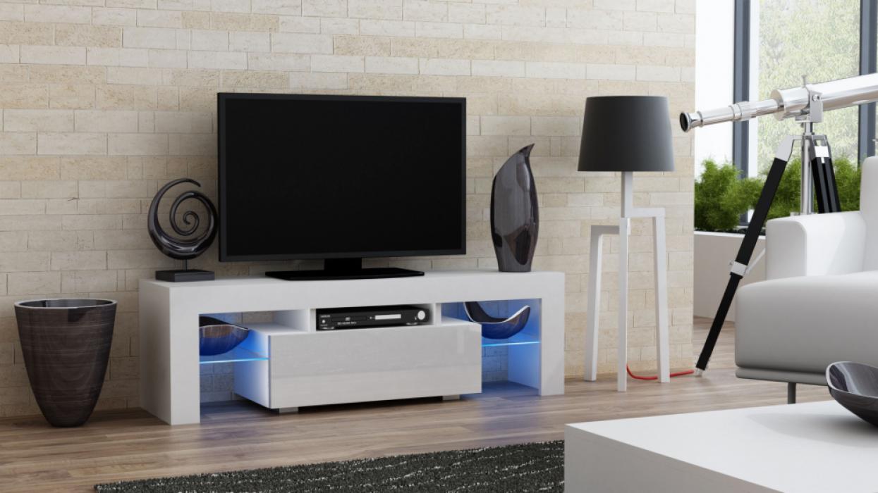 Milano 130 - blanc meuble de télévision