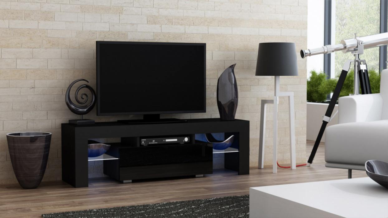 Milano 130 - noir meuble tv led