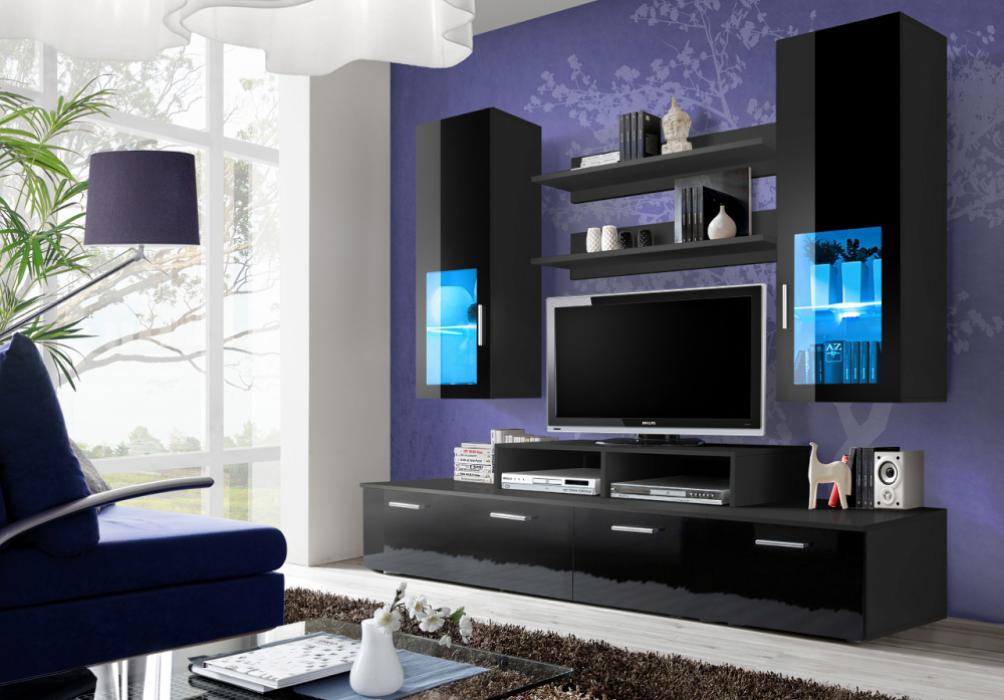 Toledo 3 - Noir meuble tv contemporain